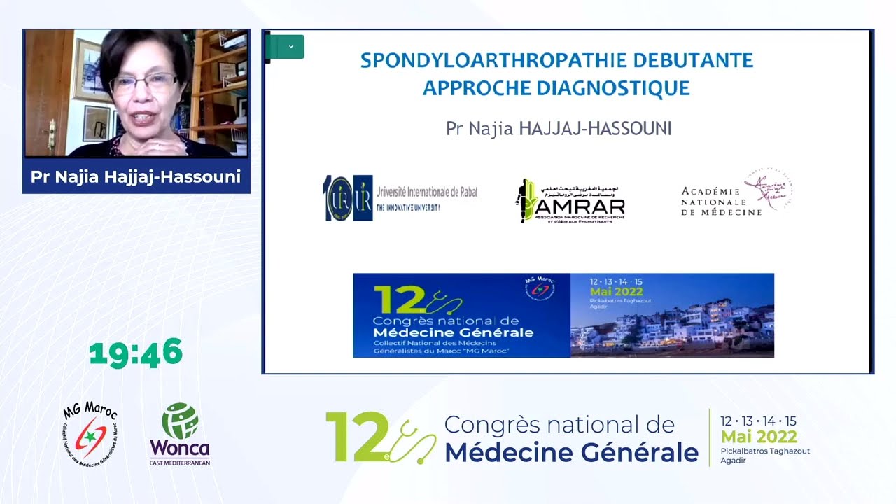 Spondylarthropathies débutantes approche diagnostique Pr Najia Hajjaj Hassouni