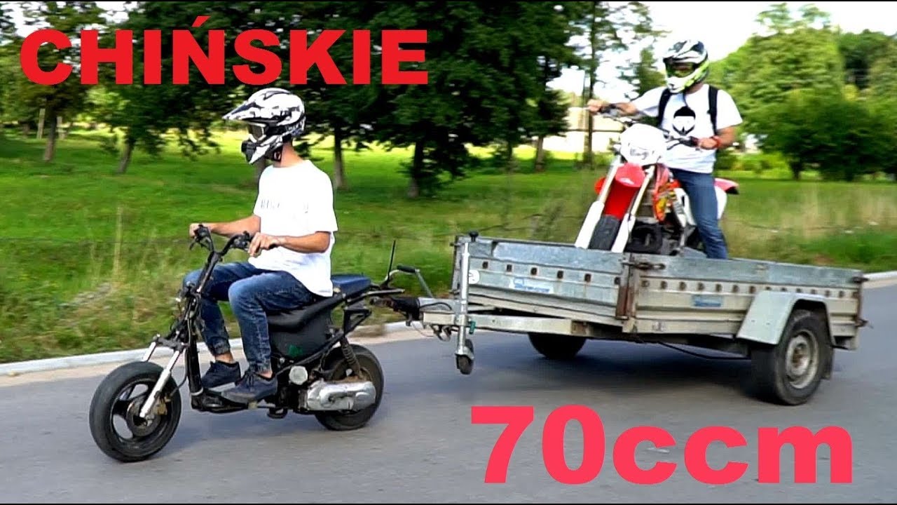 SKUTER CIĄGA PRZYCZEPKĘ 💥 Jeździ na ŻWIROWNI