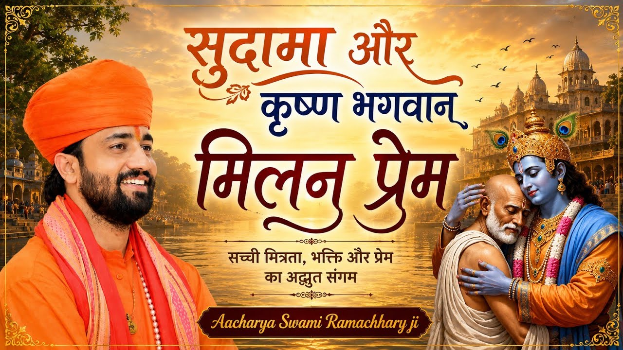 श्रीकृष्ण भगवान और सुदामा का प्रेम गुरूदेव ने कया सुनाया दिया,,,,आचार्य स्वामी रामाचार्य जी महाराज