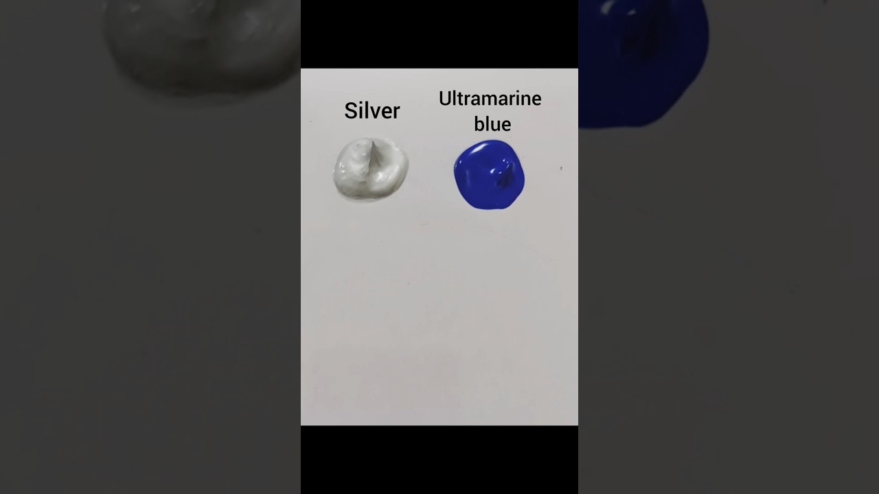 What does mixing ultramarine blue and silver make? #youtubeshorts#acrylicpaint#silver#color#paint