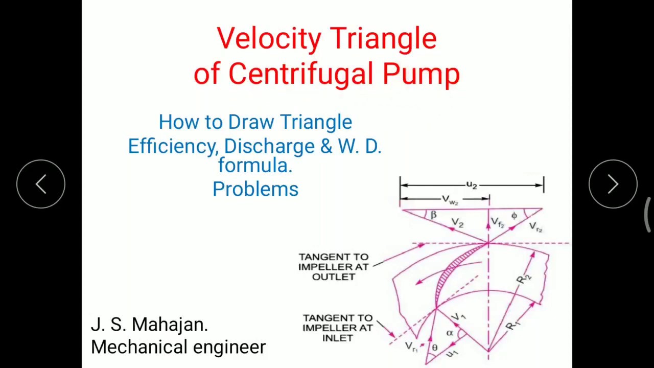 Velocity Triangle problem || centrifugal pump|| part 05
