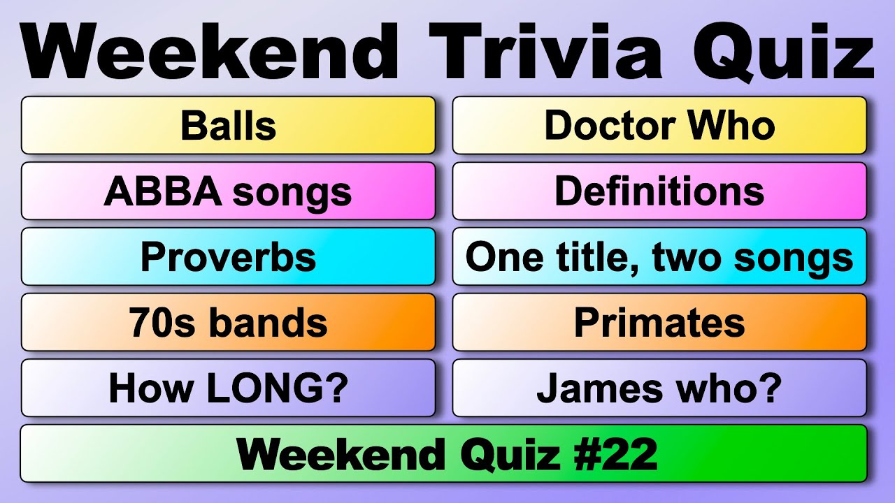 Викторина выходного дня № 22 — 50 вопросов для проверки ваших общих знаний!