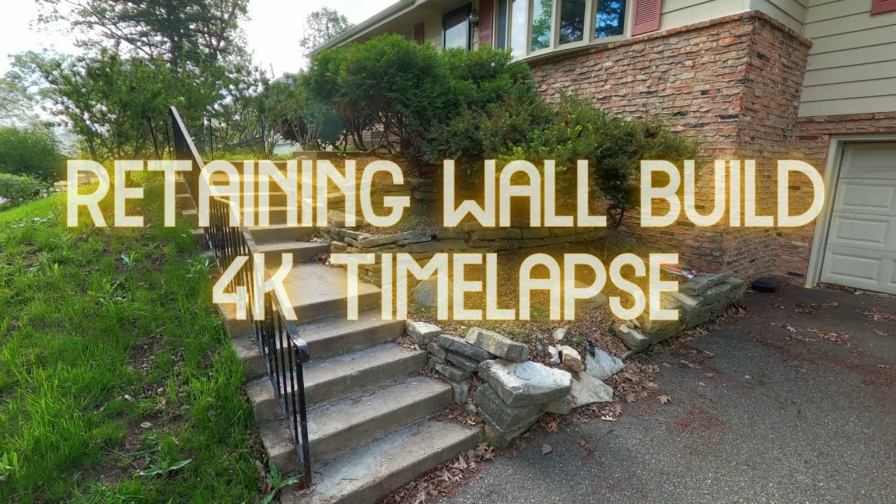 Full Retaining Wall Build | 4-Day Time Lapse | 4K | Awesome Start To Finish Project