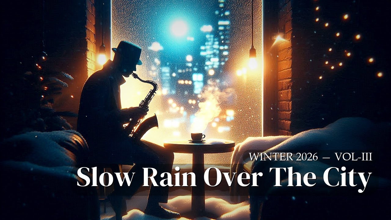 Slow Rain Over the City | Smooth Jazz Sax – 30 Minutes Chill Café Vibes