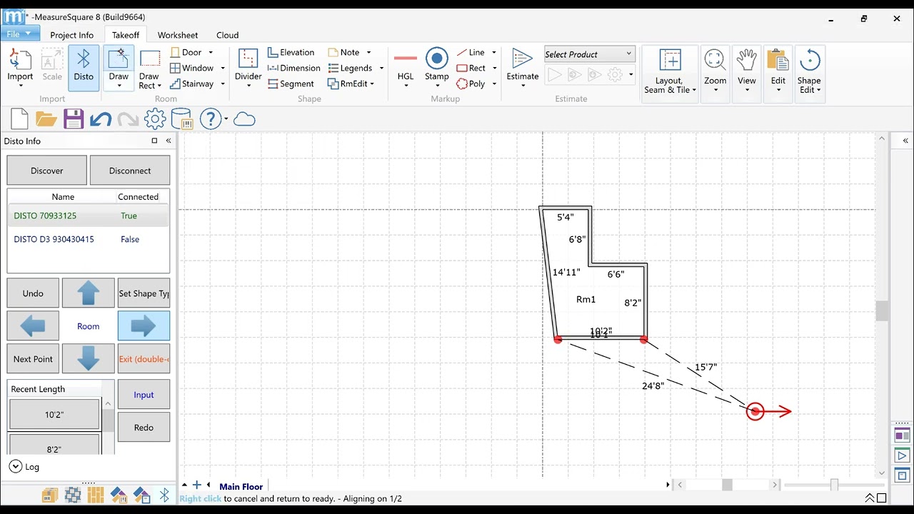 How to measure on-site with a Surface Pro, DISTO and MeasureSquare 8 to create a floor plan.