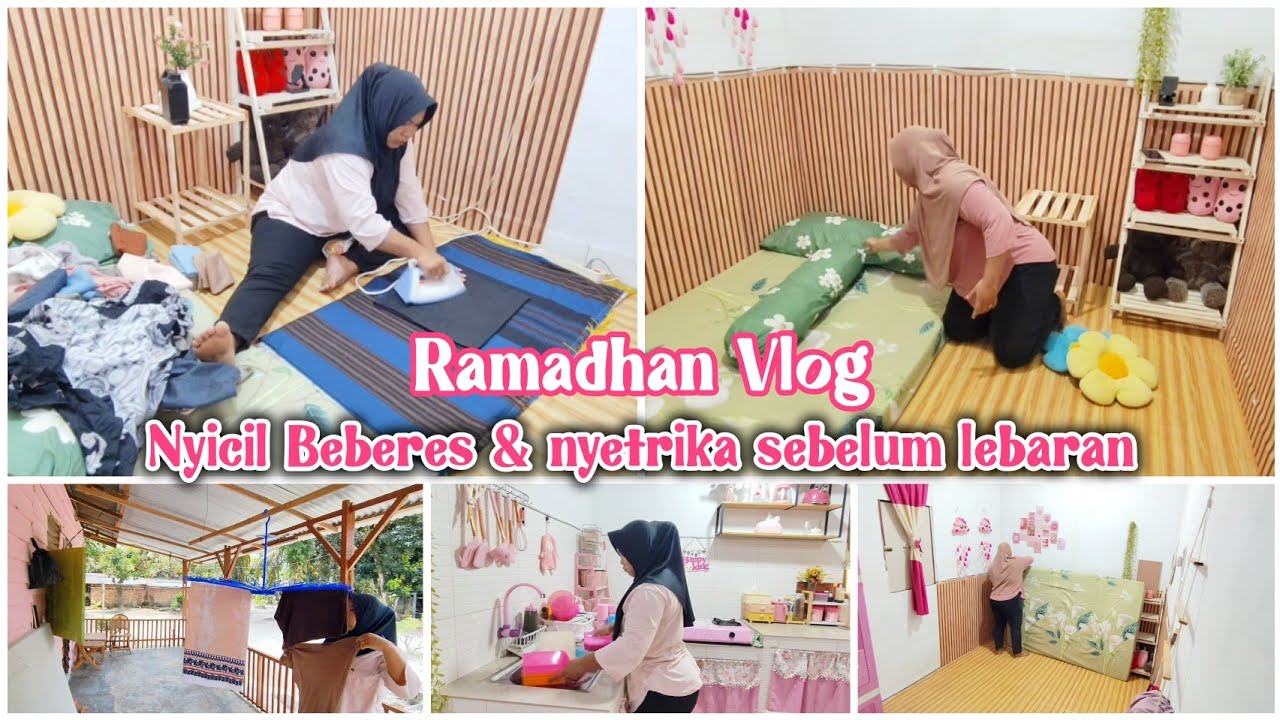 NYICIL BEBERES SEBELUM MUDIK LEBARAN || GANTI SEPRAI DAN NYETRIKA BEBERAPA PAKAIAN SEBELUM MUDIK