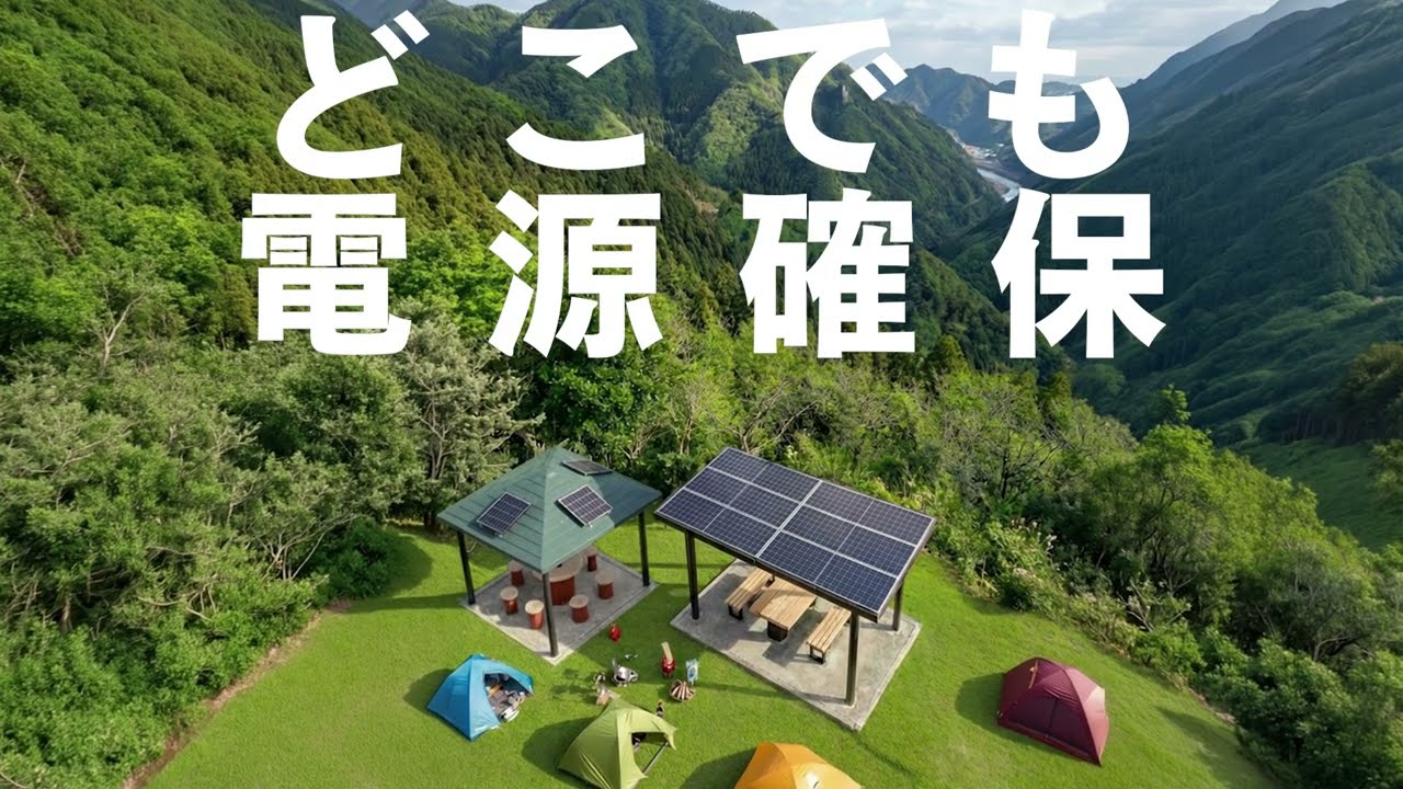 【太陽光】どこでも電源確保できるソーラー東屋「ソラテラス」「ソラレスト」