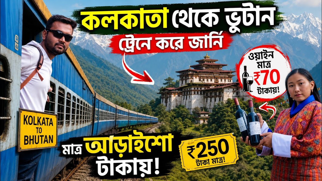 ট্রেনে কলকাতা থেকে ভুটান। ভুটানে বিশ্বের সবচেয়ে সস্তা মদের বাজার।😱 World's Cheapest Wine and Whisky