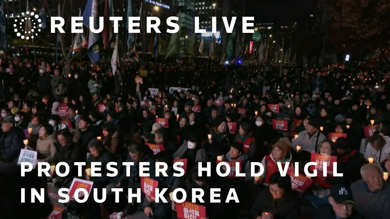LIVE: Protesters in South Korea hold vigil and march against President Yoon Suk Yeol