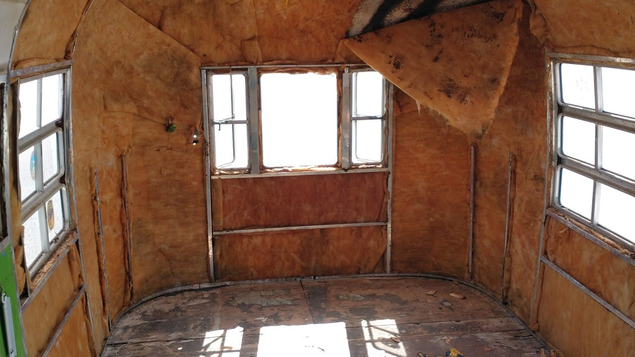1957 Avion 26 Regal Trailer Interior Skin Removal
