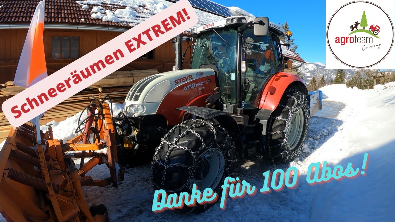 ❄️Schneeräumen Extrem 2.0❄️ jetzt muss der Große her! #steyr #cvt #snow #mountains