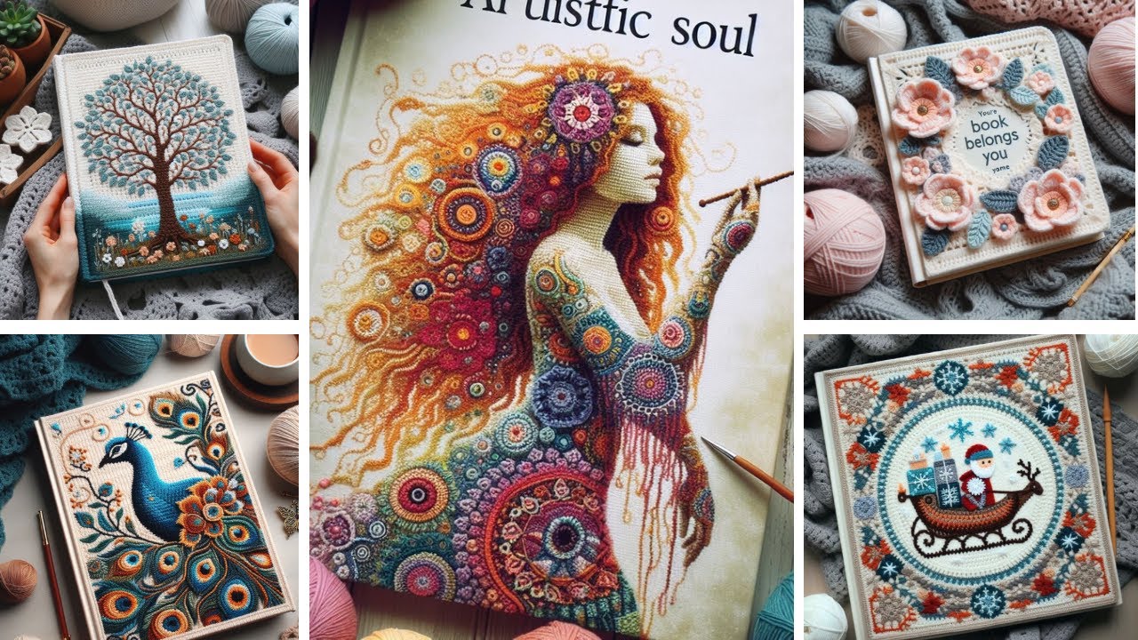 Nice crochet pattern book cover (share ideas) #crochet #knitting #viral #crochetpattern #art