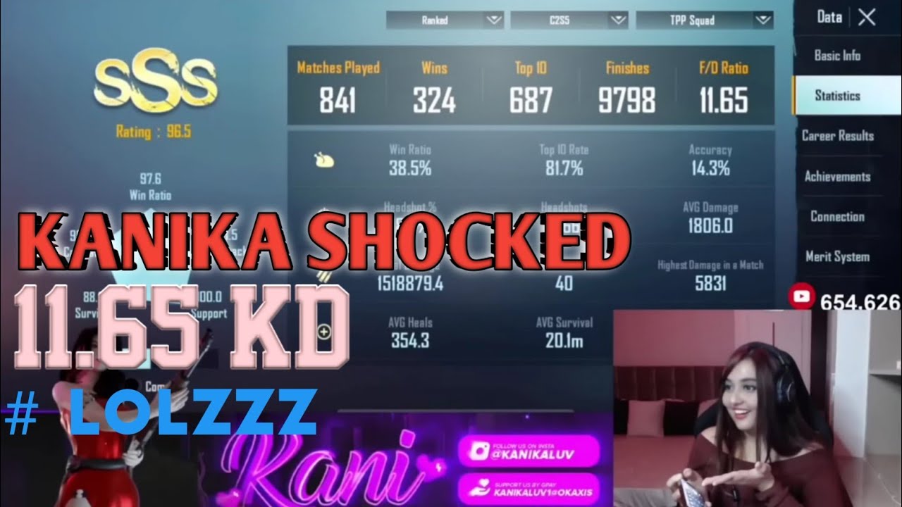 kanika shocked😱 LOLzz profile and KD..check by kani gaming! #kanika #lolzzzgaming #vairal