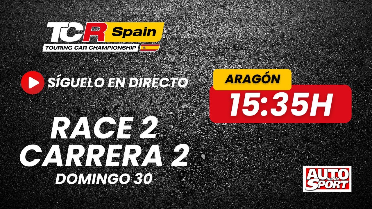 Directo TCR Spain - Carrera 2 MotorLand Aragón | Domingo 30 a las 15.35h