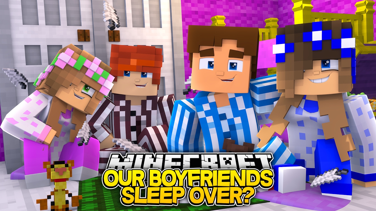SNEAKING OUR BOYFRIENDS INTO OUR BEDROOMS!! w/Little Carly and Little Kelly (Minecraft Roleplay)