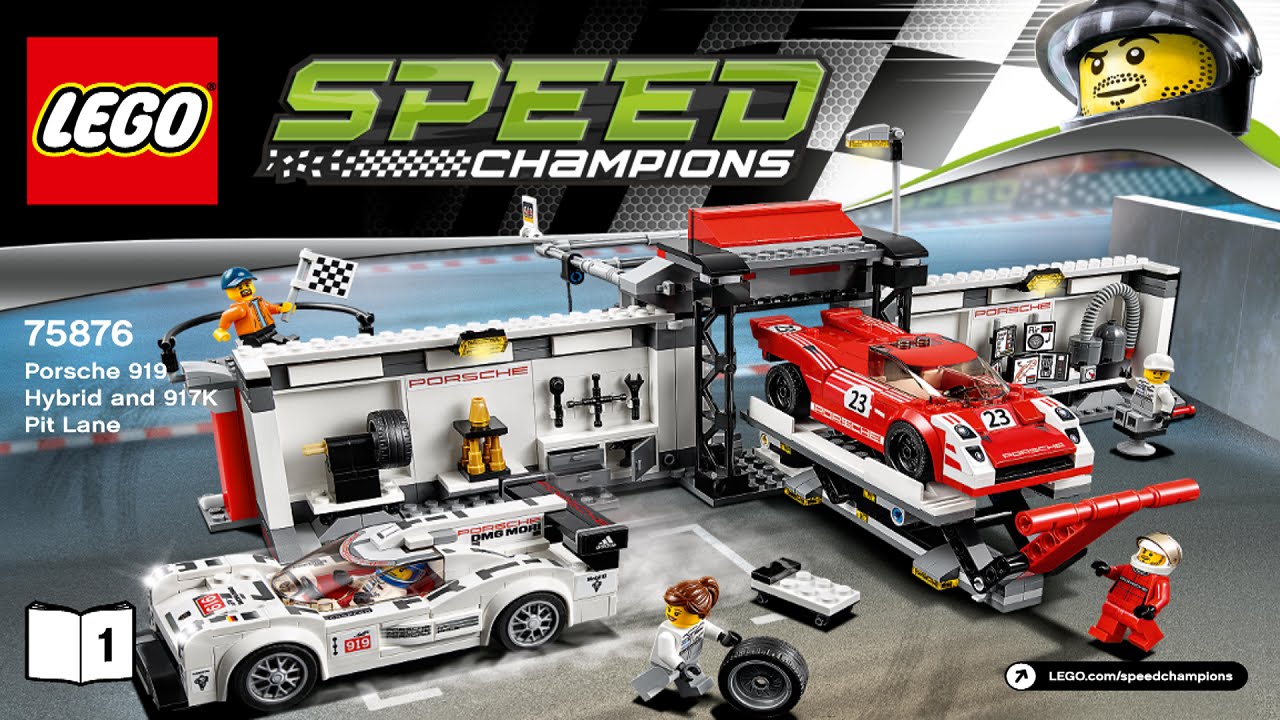 Lego 75876 Porsche 919 Hybrid and 917K Pit Lane Speed Champions (Instruction Booklet)