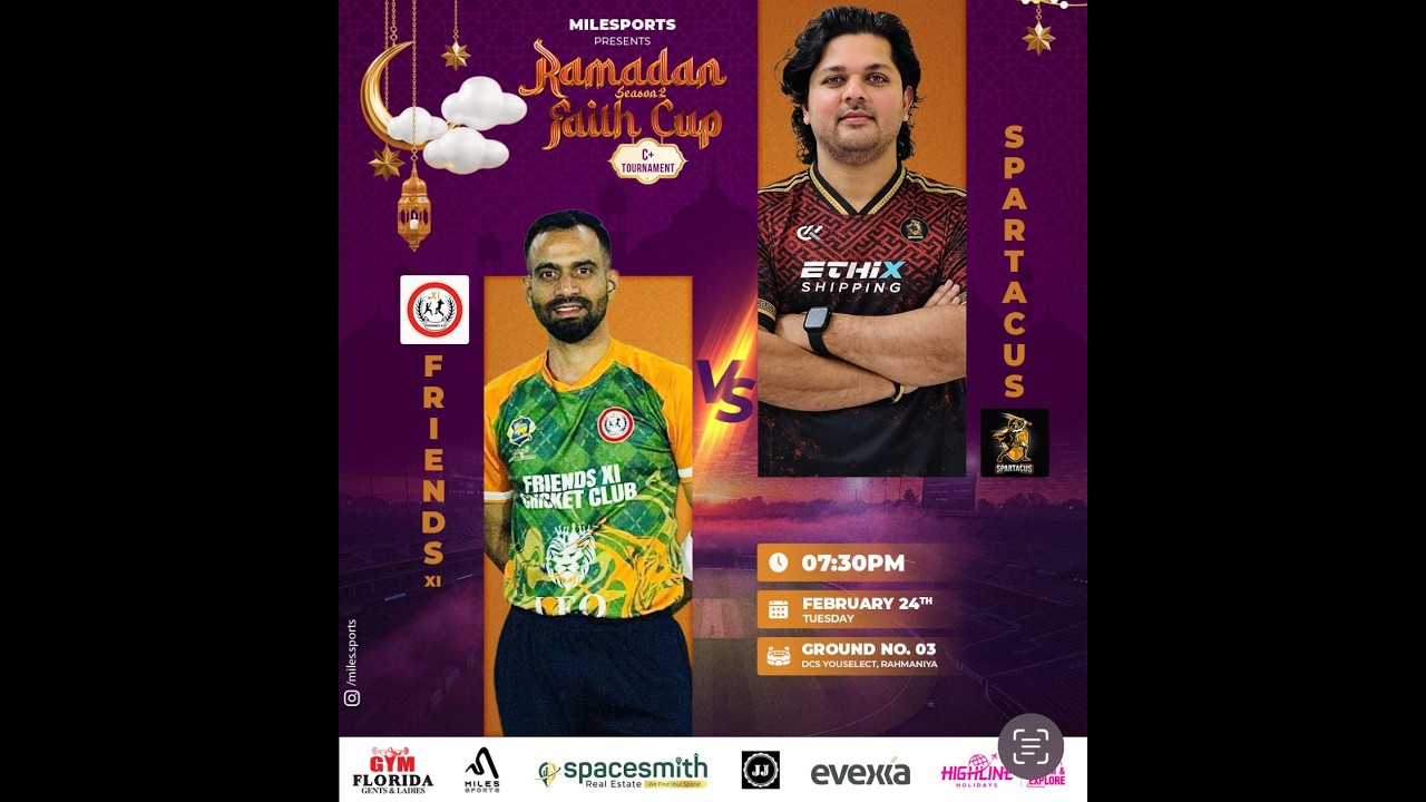 spartacus-vs-friends-xi-cricket-club-(dubai) | DCS YOUSELECTS ARENA, RAHMANIYAH