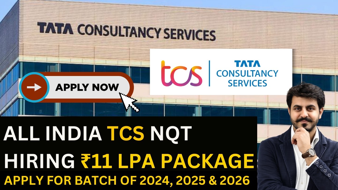 TCS NQT 2026 Hiring 🔥 Biggest Off Campus Drive for 2024, 2025, 2026 Batch | Fresher | All branch