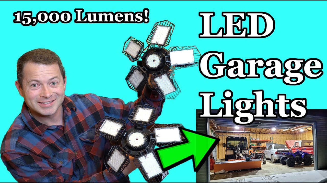 ✅ Deformable LED Garage Lights - Super Bright 15k Lumens - Easy Install Screw in - 150w