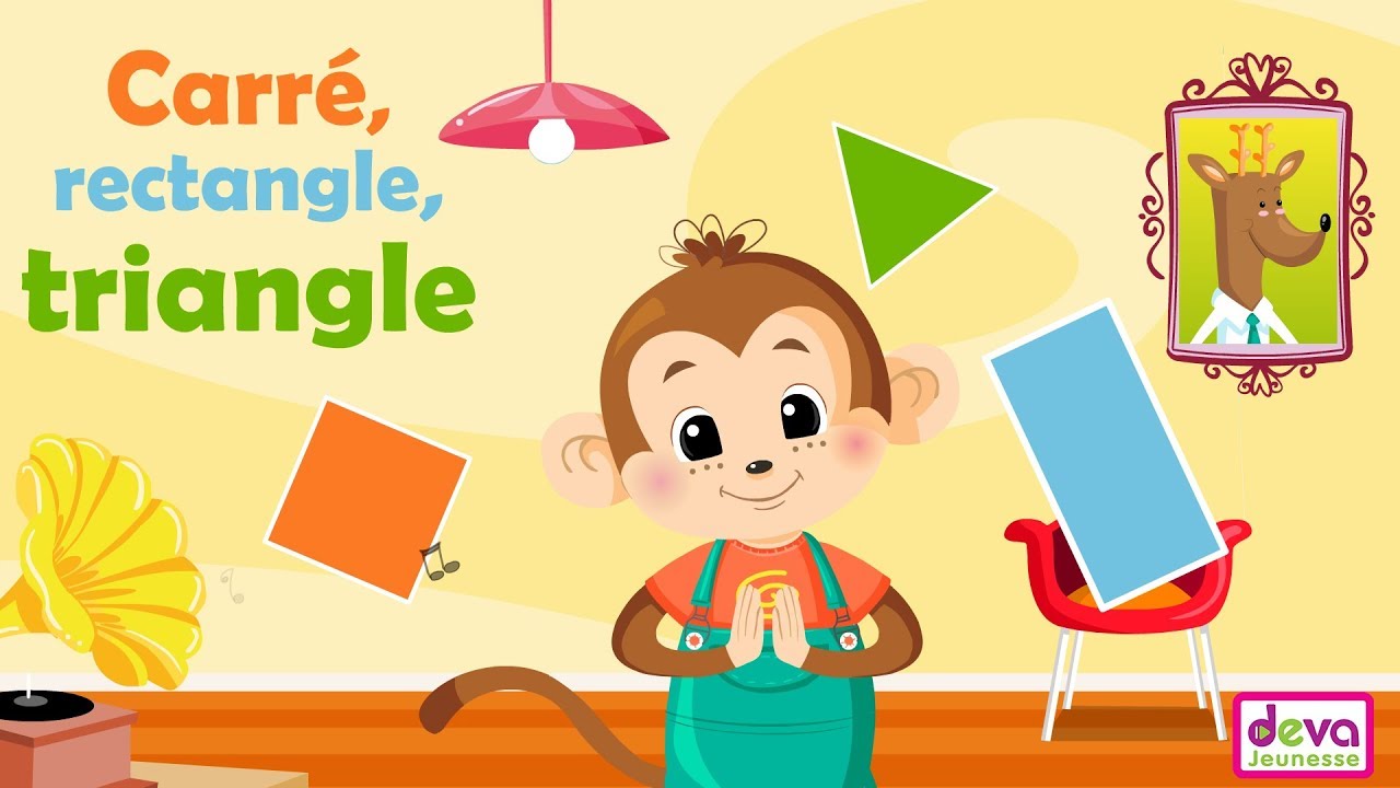 Carr&eacute;, rectangle, triangle -Apprendre les figures g&eacute;om&eacute;triques ⒹⒺⓋⒶ Comptines pour maternelles