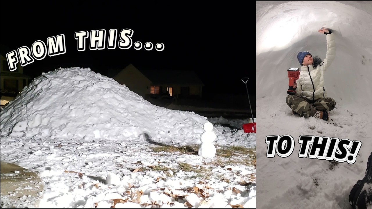 Building an igloo FROM SCRATCH! (Timelapse)