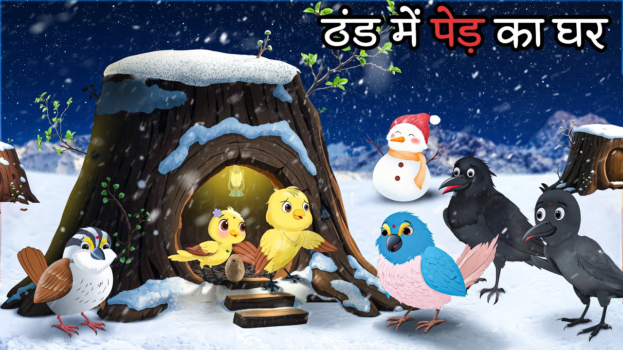 ठंड में पेड़ का घर | Thand Me Ped Ka Ghar | Tuni chidiya ki kahani | Moral |Shikari ki kahani | Moral
