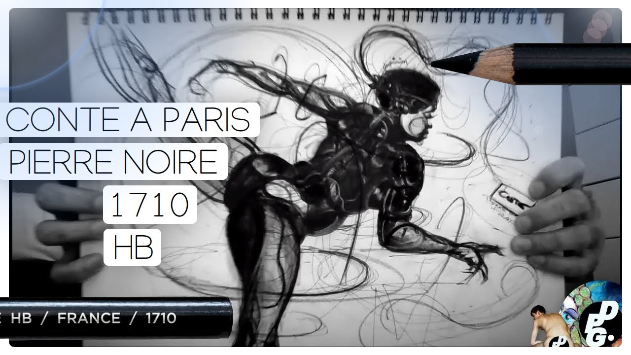 PEOPLE SKETCHING | A FEMALE SUPERHERO | Conte a Paris 