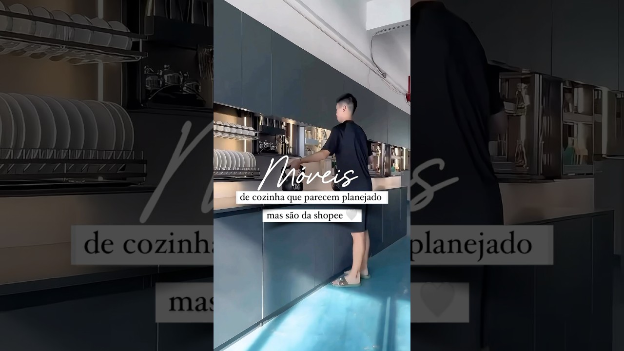 M&oacute;veis de cozinha que parecem planejados mas s&atilde;o da shopee 🤌🏻😍 #moveis #achadinhosdashopee