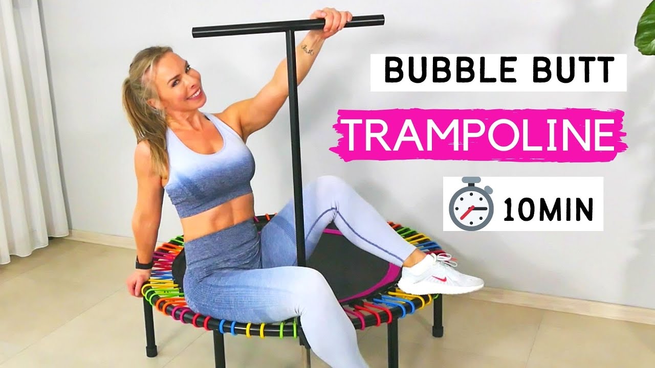Round BUTT on rebounder with handle | trampoline workout with handle for your🍑