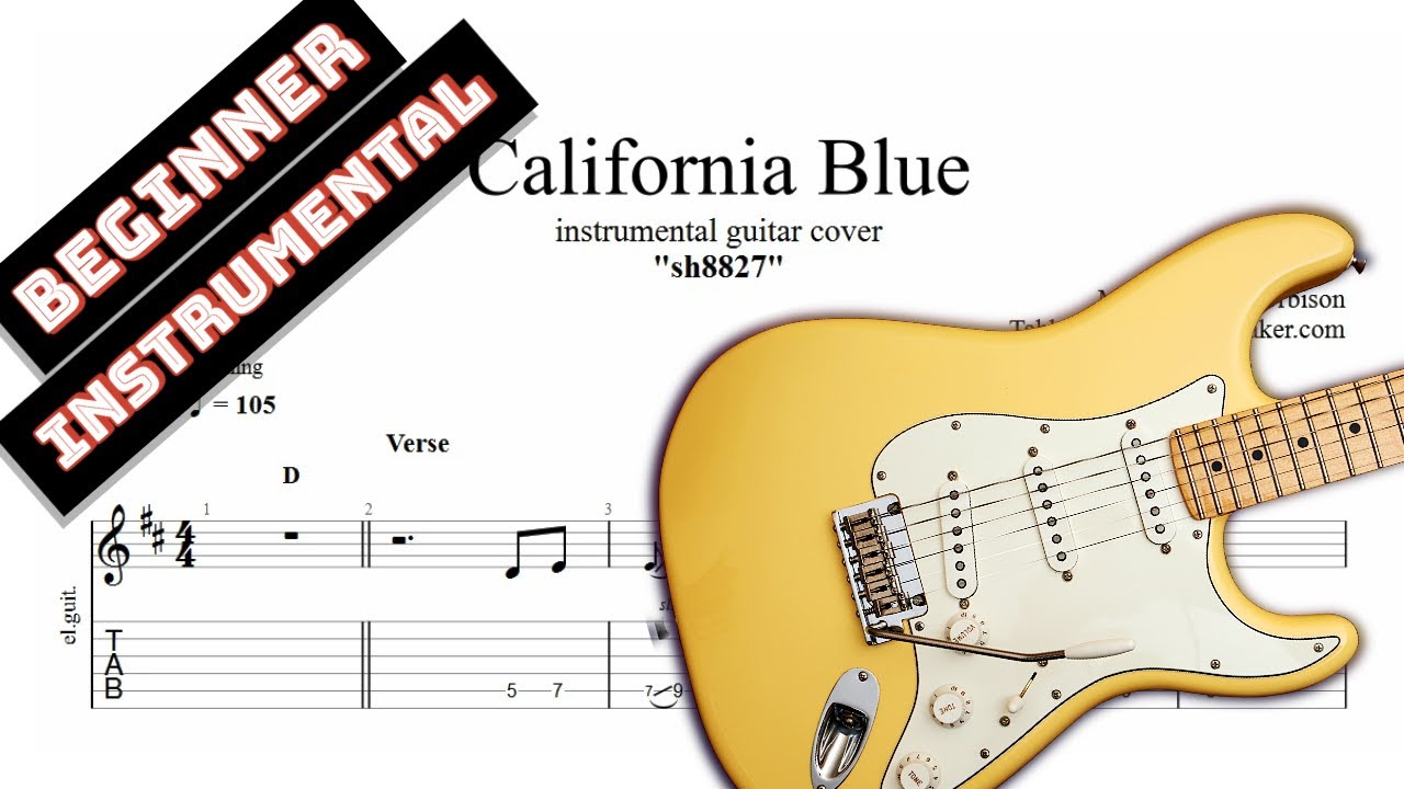 California Blue TAB - guitar instrumental tabs (PDF + Guitar Pro)