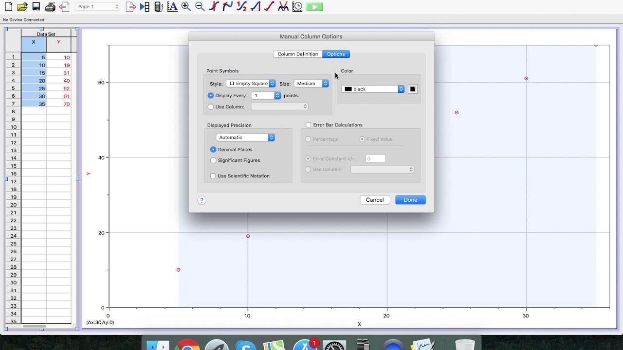 Graphing instrumental uncertainties in logger pro