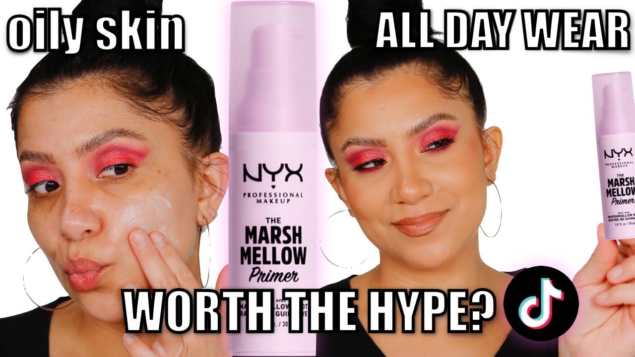 NYX MARSH MELLOW PRIMER ALL DAY WEAR AND FULL REVIEW *oily skin* | MagdalineJanet
