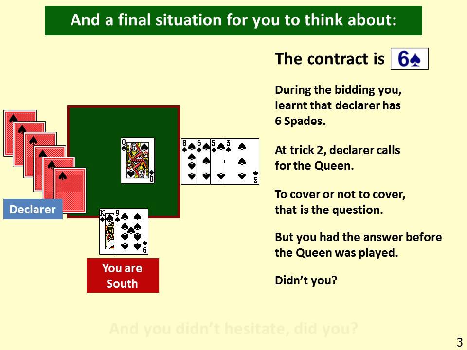 Covering an honour - the ANSWER!