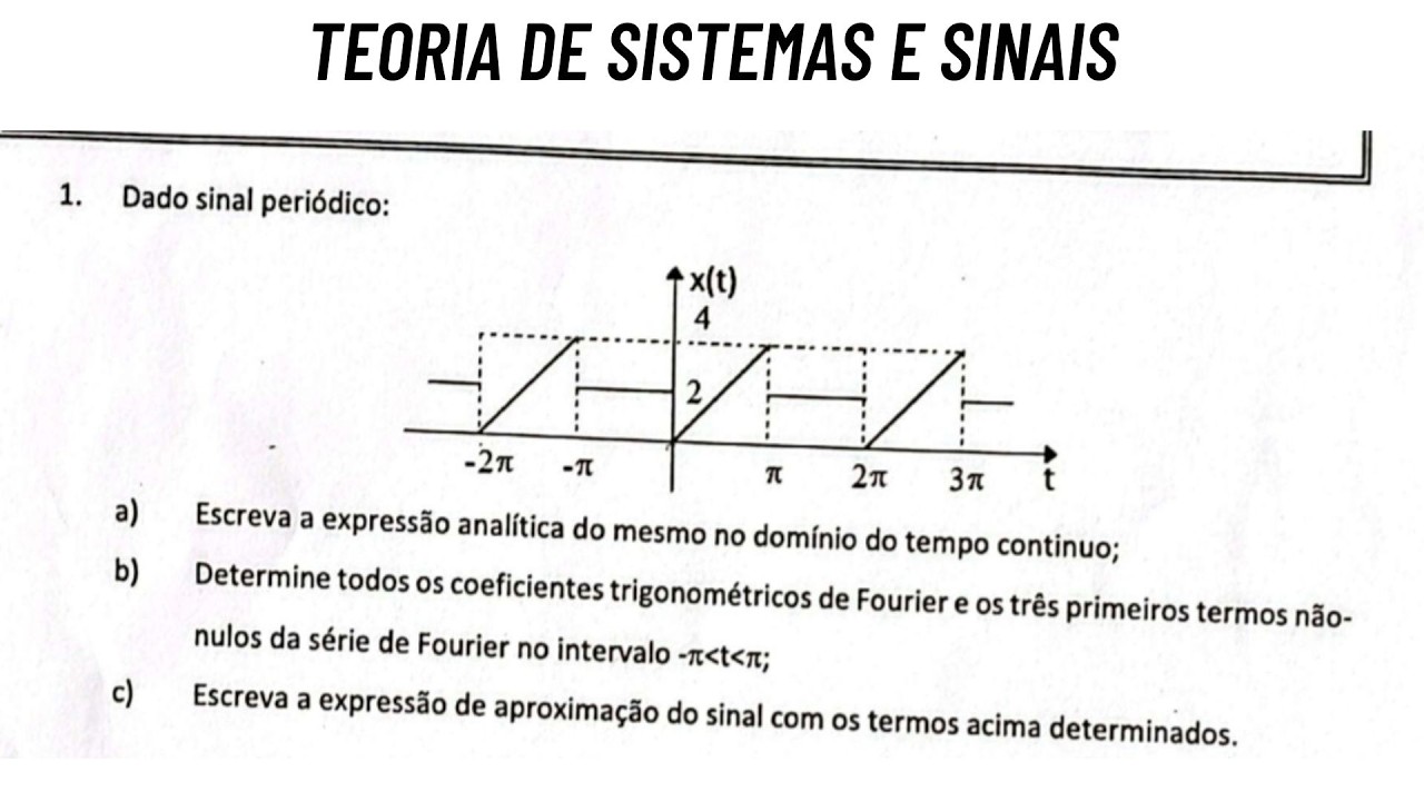 Encontre os Coeficientes de Fourier do Sinal Periódico