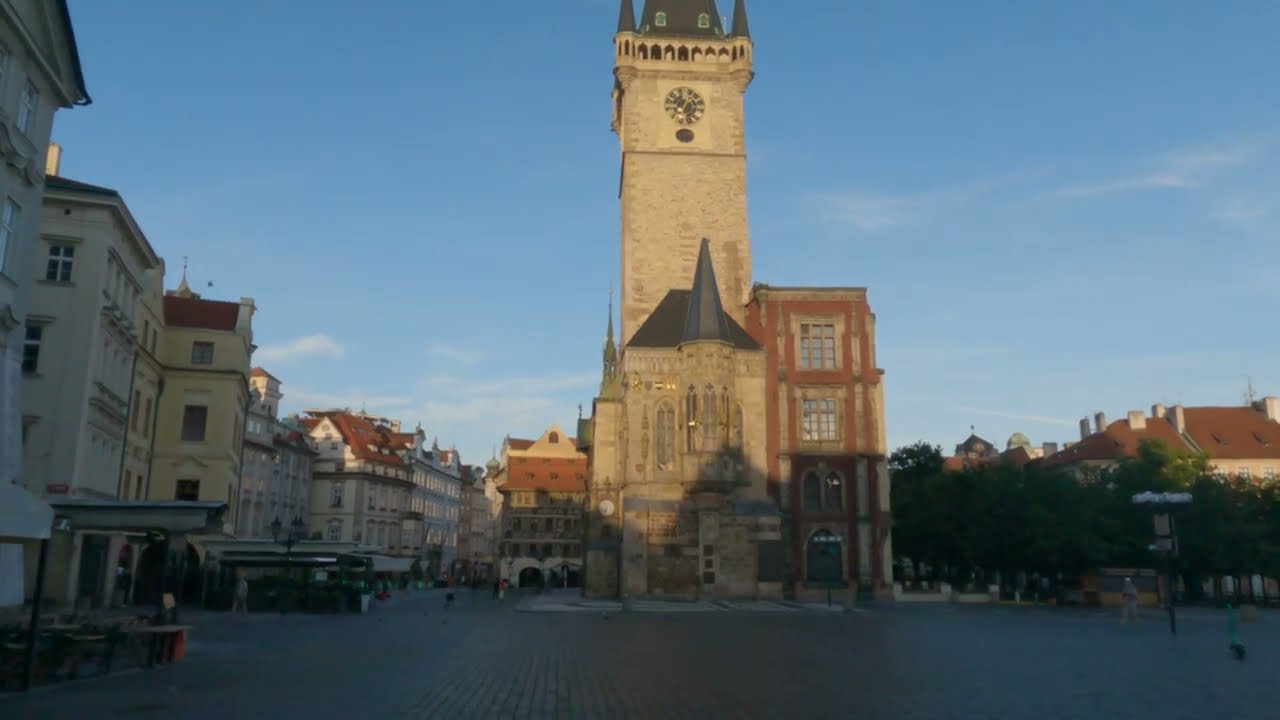 Prague Walking Tour: To Charles Bridge From The City Gate And Old Town Square In Early Morning