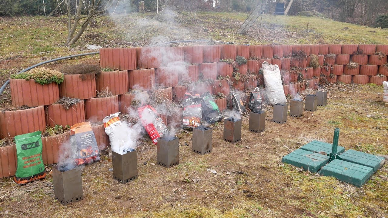 velký test dřevěného uhlí