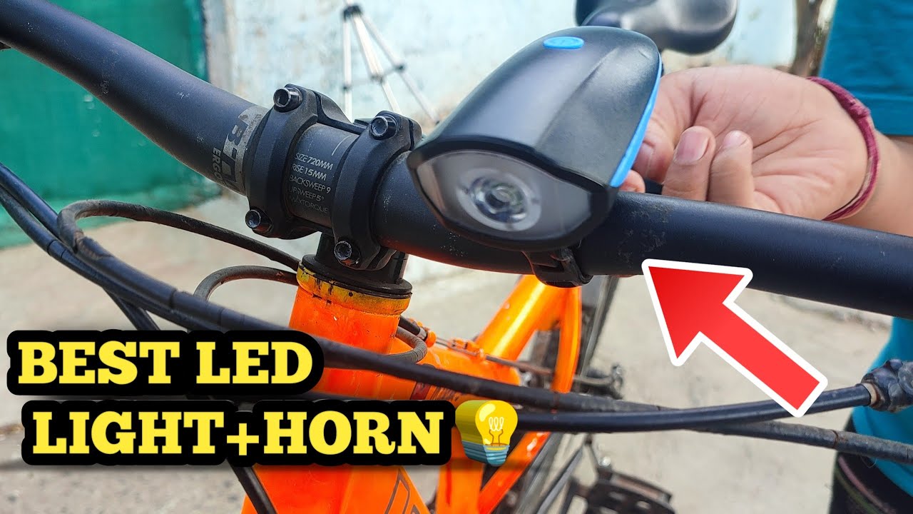 BEST LED LIGHT AND HORN FOR CYCLE || HOW TO INSTALLE LED Front Light 💡