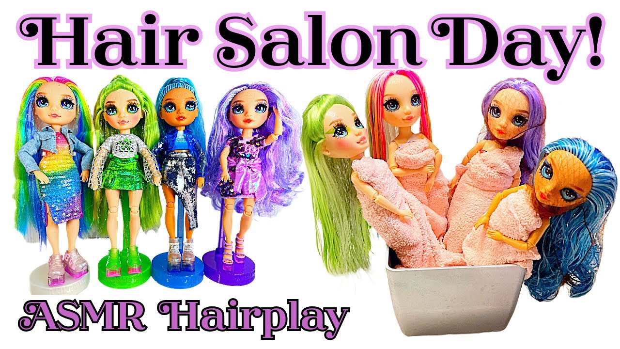 ASMR Hair Washing & Care: Rainbow High Dolls at the Salon Relaxing Hair Play Soothing Zen No Talking
