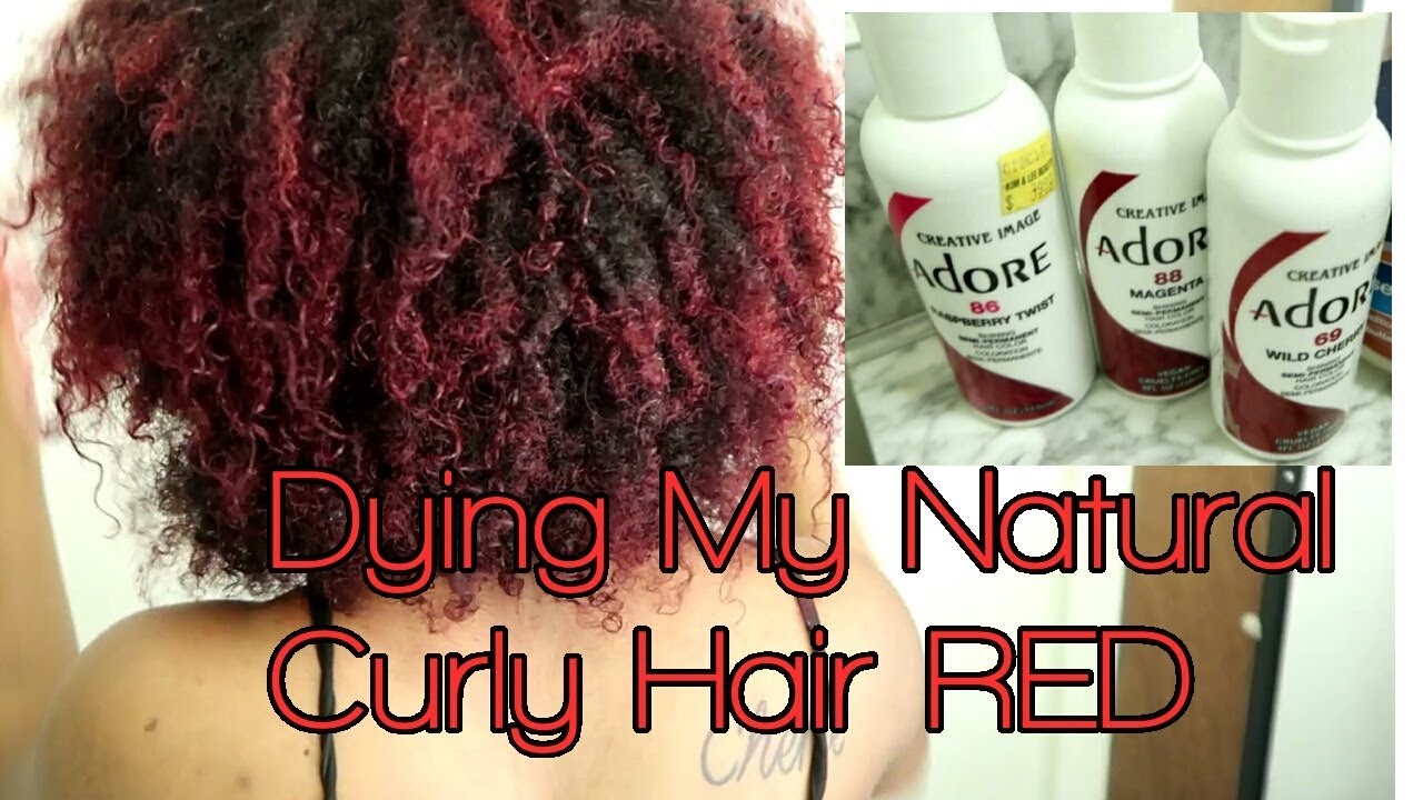 Dying my Natural Curly hair RED | Adore Raspberry Twist and Wild Cherry
