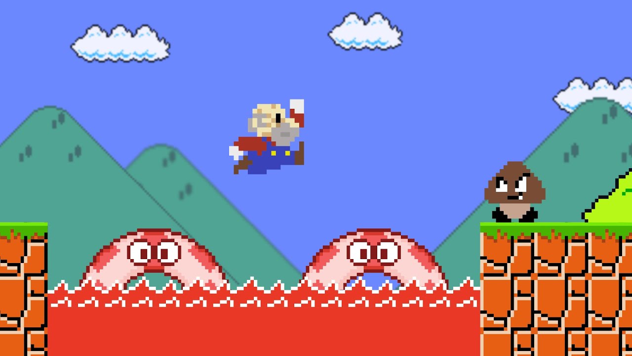 Super Mario Bros., but Every time Mario jumps, he gets OLDER!