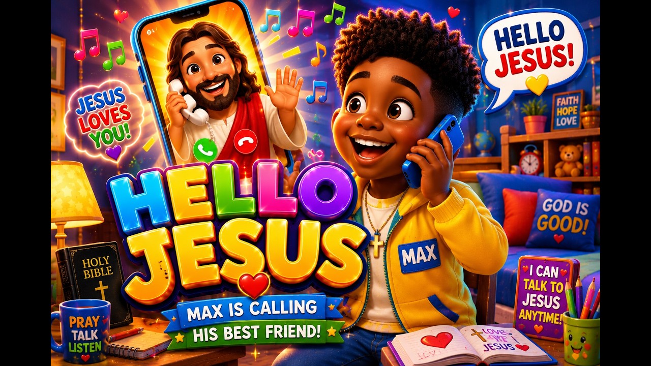 HELLO JESUS.  Kids' Praise Song, Christian Animated Bible Songs For Kids