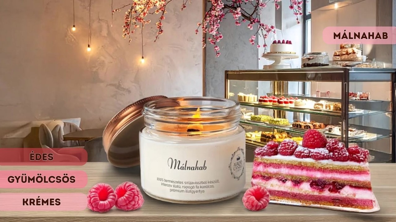 Málnahab - Aurora Candle