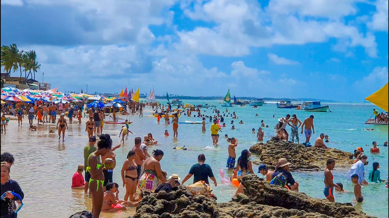 Porto De Galinhas PE Preços Da Comida Na Praia E Pousadas Pé Na Areia Praia Lotada