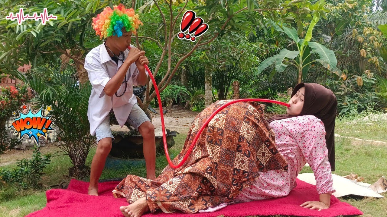 drama💘😂dokter kribo tiup perut mama jadi ibu hamil