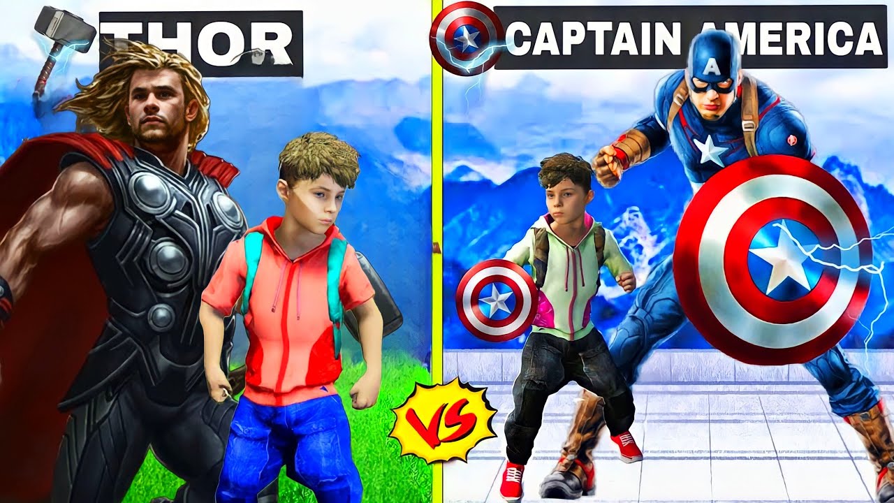 THOR Family vs CAPTAIN AMERICA Family in GTA 5