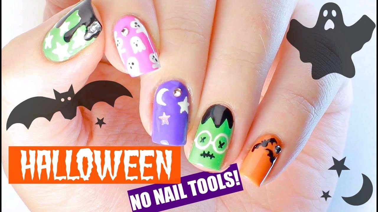 EASY DIY Nail Art for Halloween | NO NAIL TOOLS NEEDED!