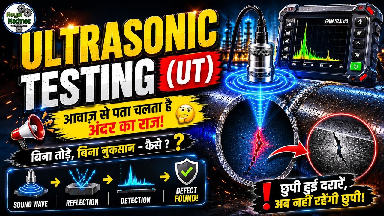 Ultrasonic testing || Non destructive testing (NDT) || Ultrasonic inspection ndt ||@RoyalMechnoz