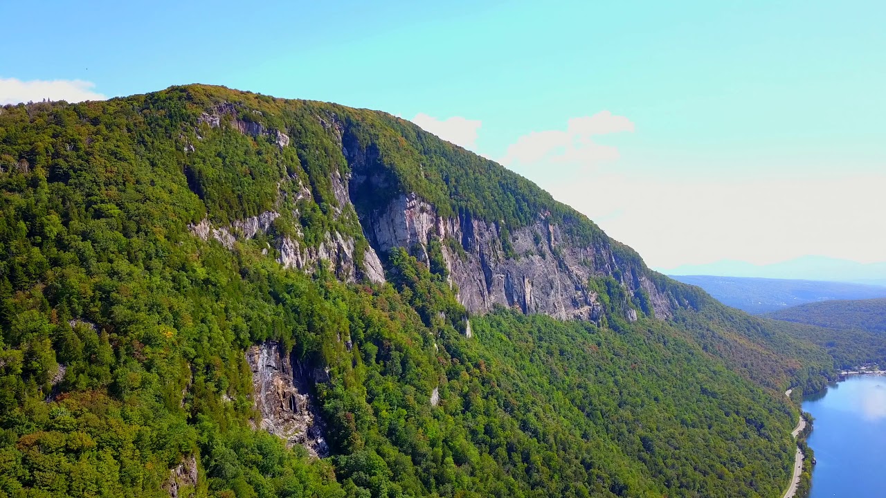 Aerial view of Lake Willoughby - Northeast Kingdom - Westmore Vermont - Green Mountain Drone