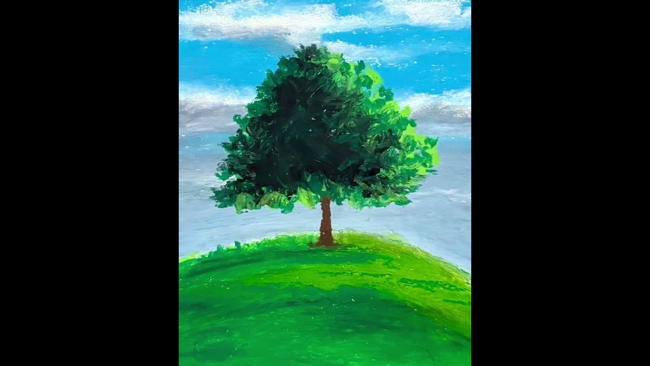 How to Draw Hill Scenery | Oil Pastels Drawing Tutorials