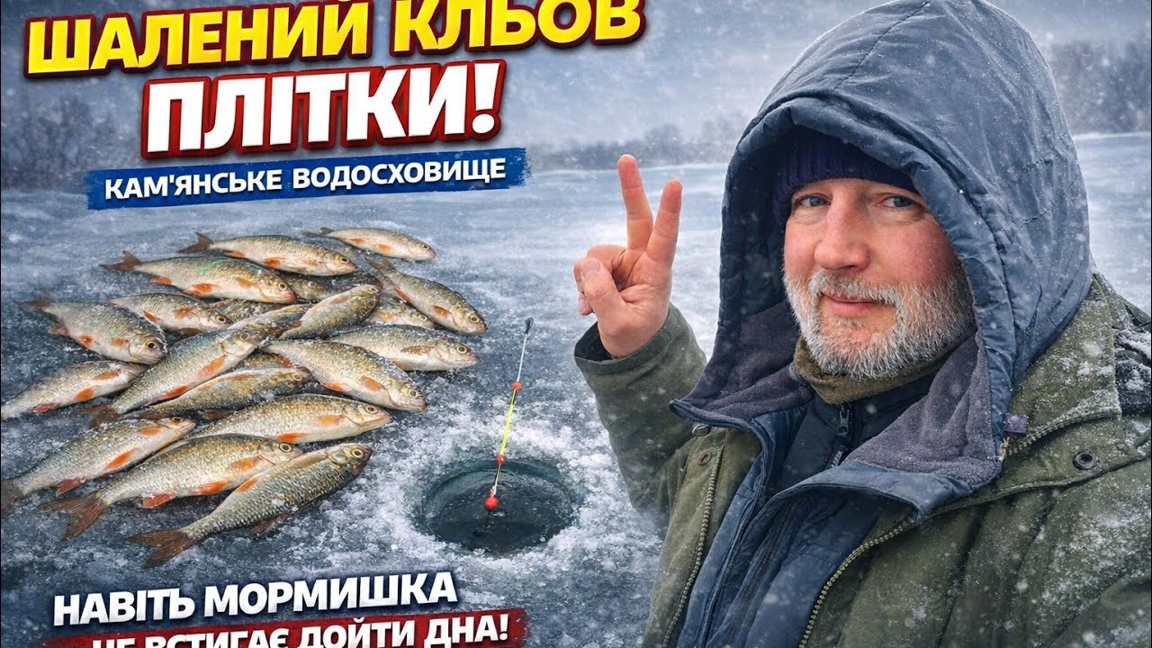 Мормишка не встигала дойти до дна! Шалений кльов плітки на Кам’янському водосховищі.